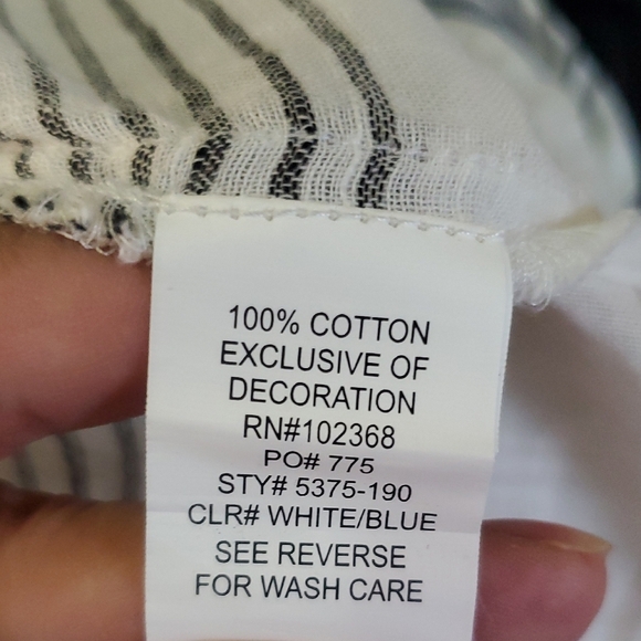 Blue Island Tan and cream Striped Swim Coverup Long Sleeve Tunic Sz M - Picture 9 of 11